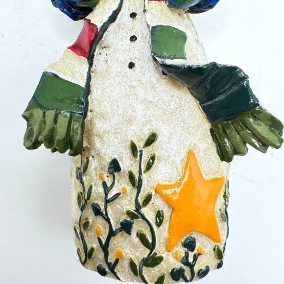 Set Of 3 Hand-Painted Snowman Christmas Ornaments Glitter Accents Hanging String - Picture 7 of 11